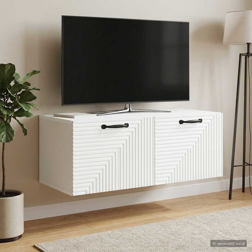 vidaXL Oglindă TV montată pe perete Pe perete Alb 78,5 x 41 x 30 cm