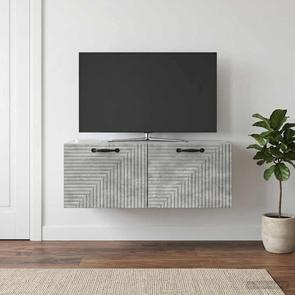 Seinälle asennettava TV-kaappi Betoninharmaa 78,5 x 41 x 30 cm