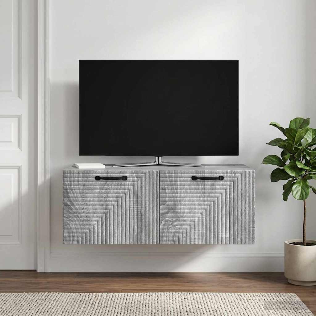Seinälle asennettava TV-kaappi Harmaa sonoma 78,5 x 41 x 30 cm
