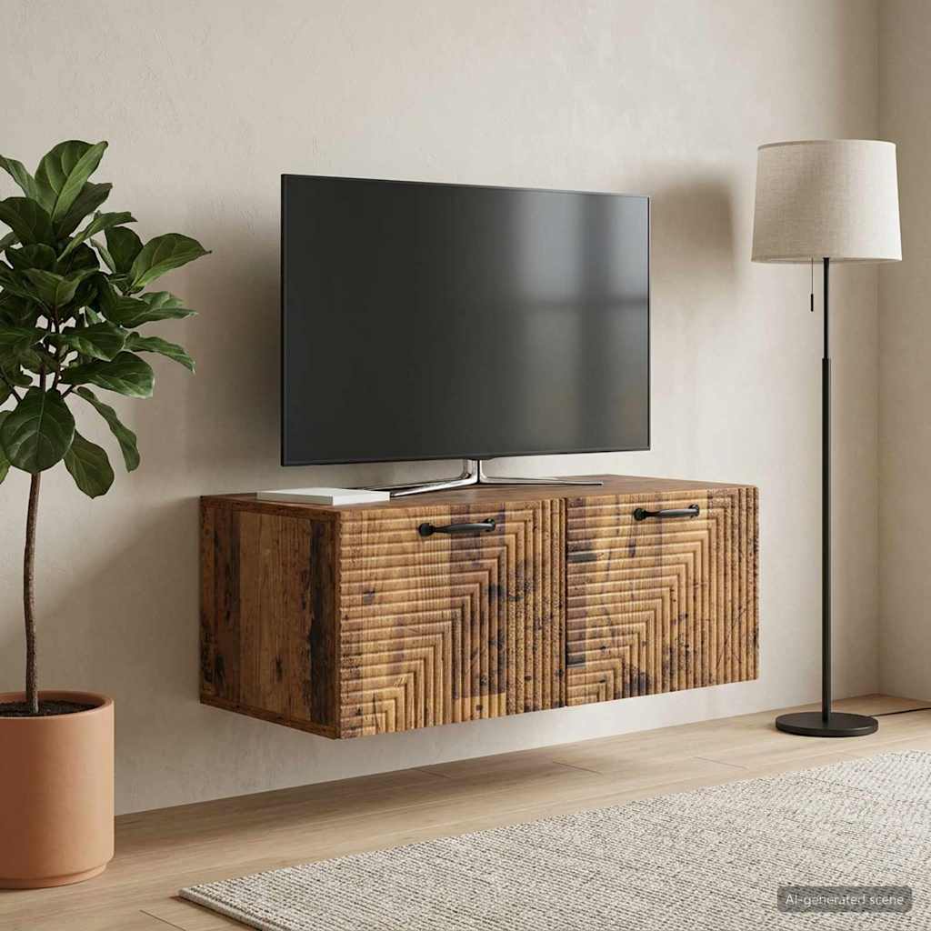 Seinälle asennettava TV-kaappi Vanha puu 78,5 x 41 x 30 cm