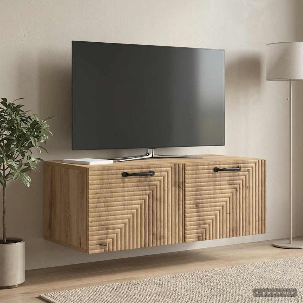 vidaXL Oglindă TV montată pe perete Stejar Artizanal 78,5 x 41 x 30 cm