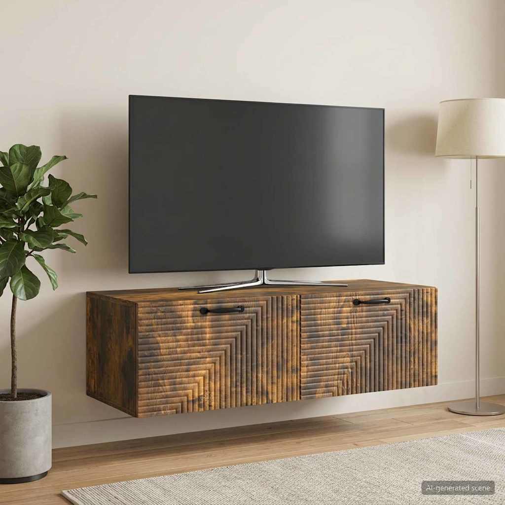 Seinälle asennettava TV-kaappi Savutammi 98 x 41 x 30 cm - Image 4