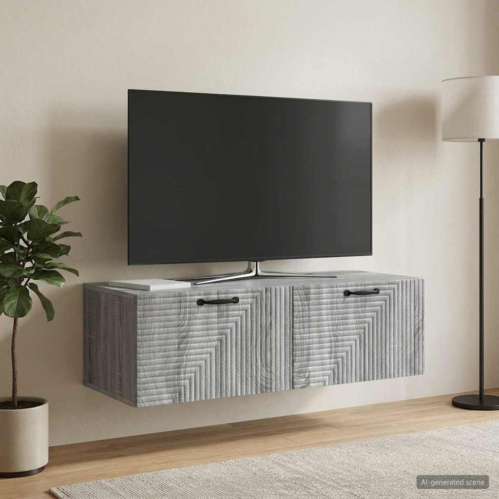 Seinälle asennettava TV-kaappi Harmaa sonoma 98 x 41 x 30 cm