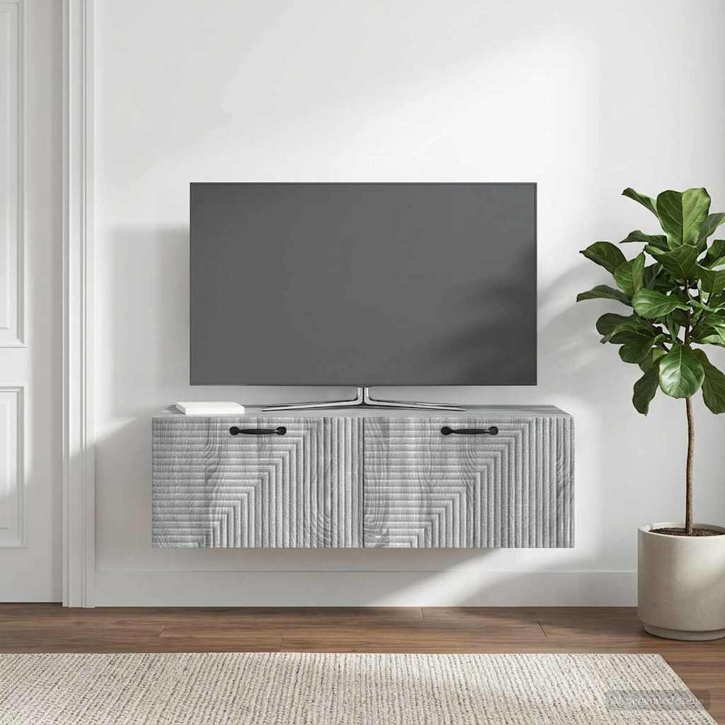 Seinälle asennettava TV-kaappi Harmaa sonoma 98 x 41 x 30 cm - Image 4