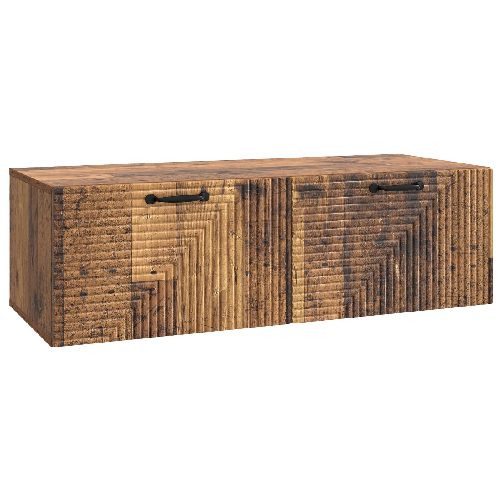 vidaXL Oglindă TV montată pe perete Lemn vechi 98 x 41 x 30 cm