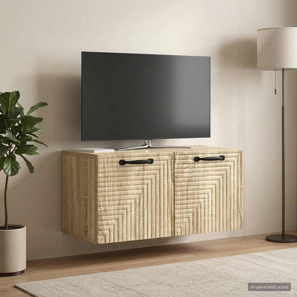 vidaXL Oglindă TV montată pe perete Stejar Sonoma 59,5 x 31 x 30 cm