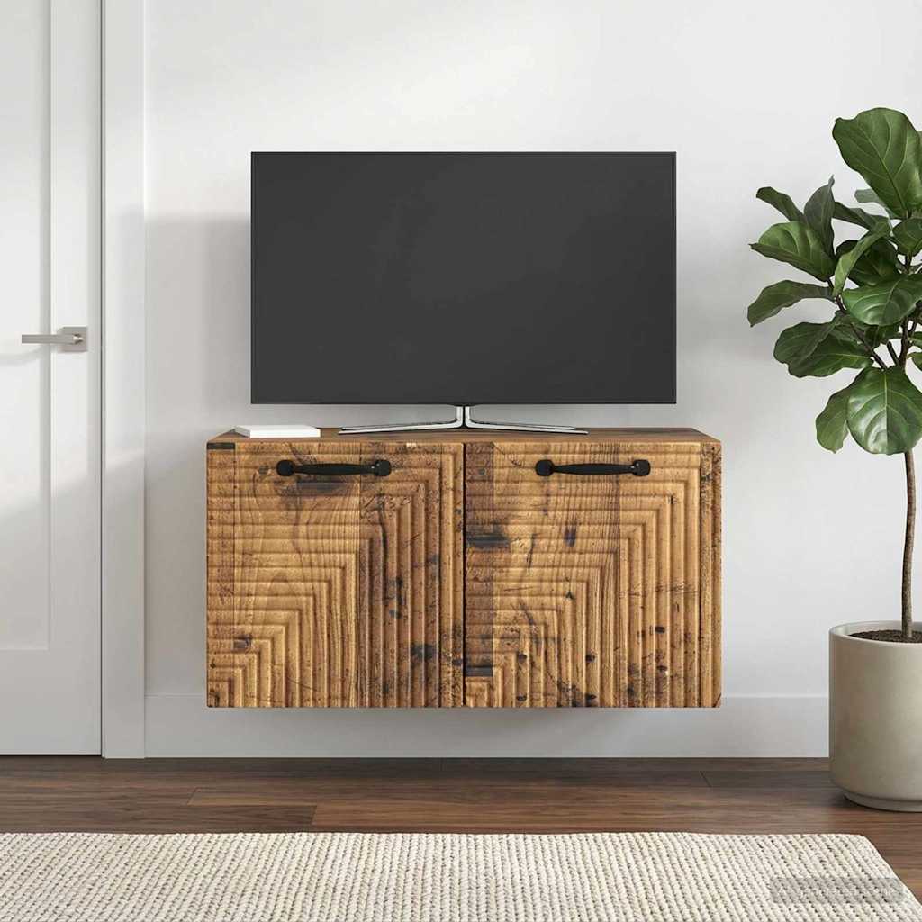 Seinälle asennettava TV-kaappi Vanha puu 59,5 x 31 x 30 cm - Image 4