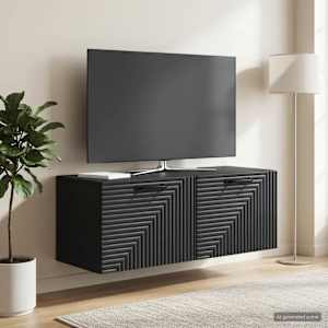 Nástěnná TV skříň Černá 78,5 x 31 x 30 cm Kompozitní dřevo - obrázek 4