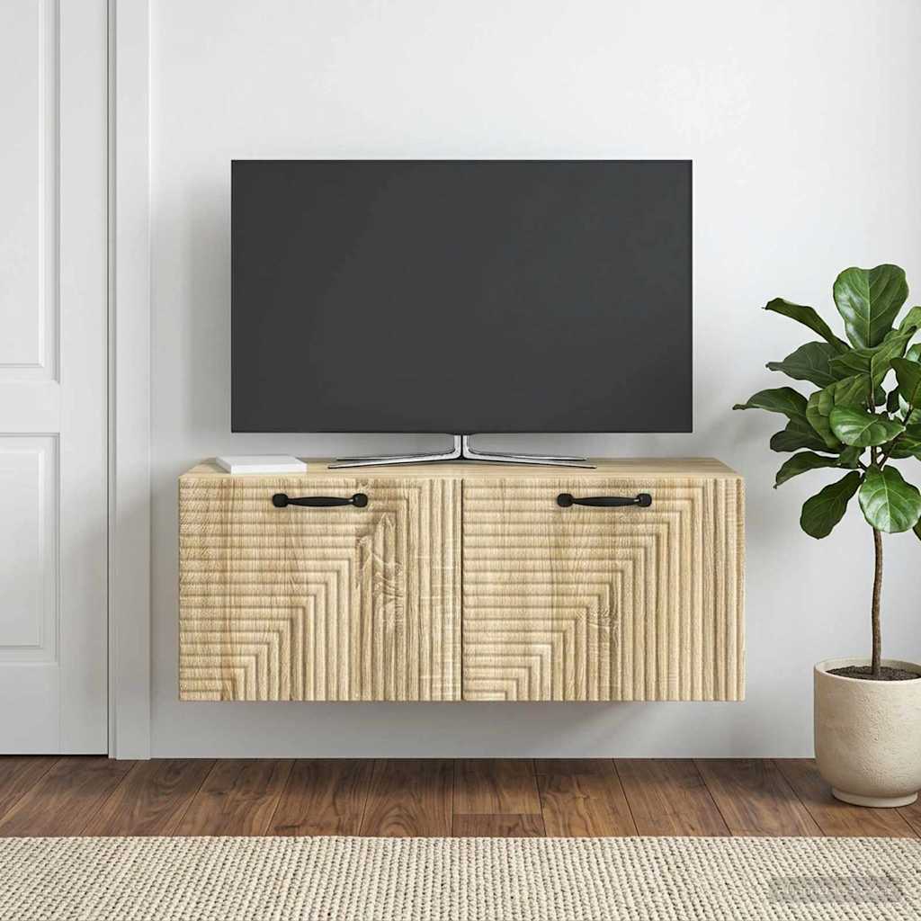 Seinälle asennettava TV-kaappi Sonoma-tammi 78,5 x 31 x 30 cm - Image 4
