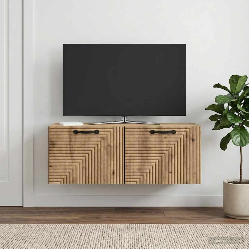 Seinälle asennettava TV-kaappi Artisaanitammi 78,5 x 31 x 30 cm - Image 4