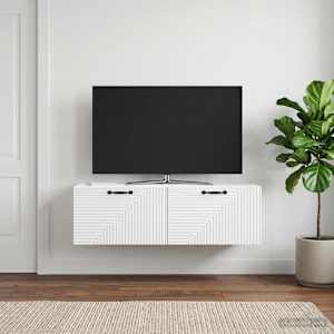 Nástěnná TV skříň Bílá 98 x 31 x 30 cm Kompozitní dřevo - obrázek 1
