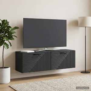 Nástěnná TV skříň Černá 98 x 31 x 30 cm Kompozitní dřevo - obrázek 1