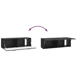 Nástěnná TV skříň Černá 98 x 31 x 30 cm Kompozitní dřevo - obrázek 10