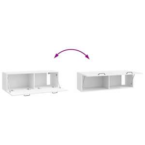 Nástěnná TV skříň Bílá s vysokým leskem 98 x 31 x 30 cm - obrázek 10