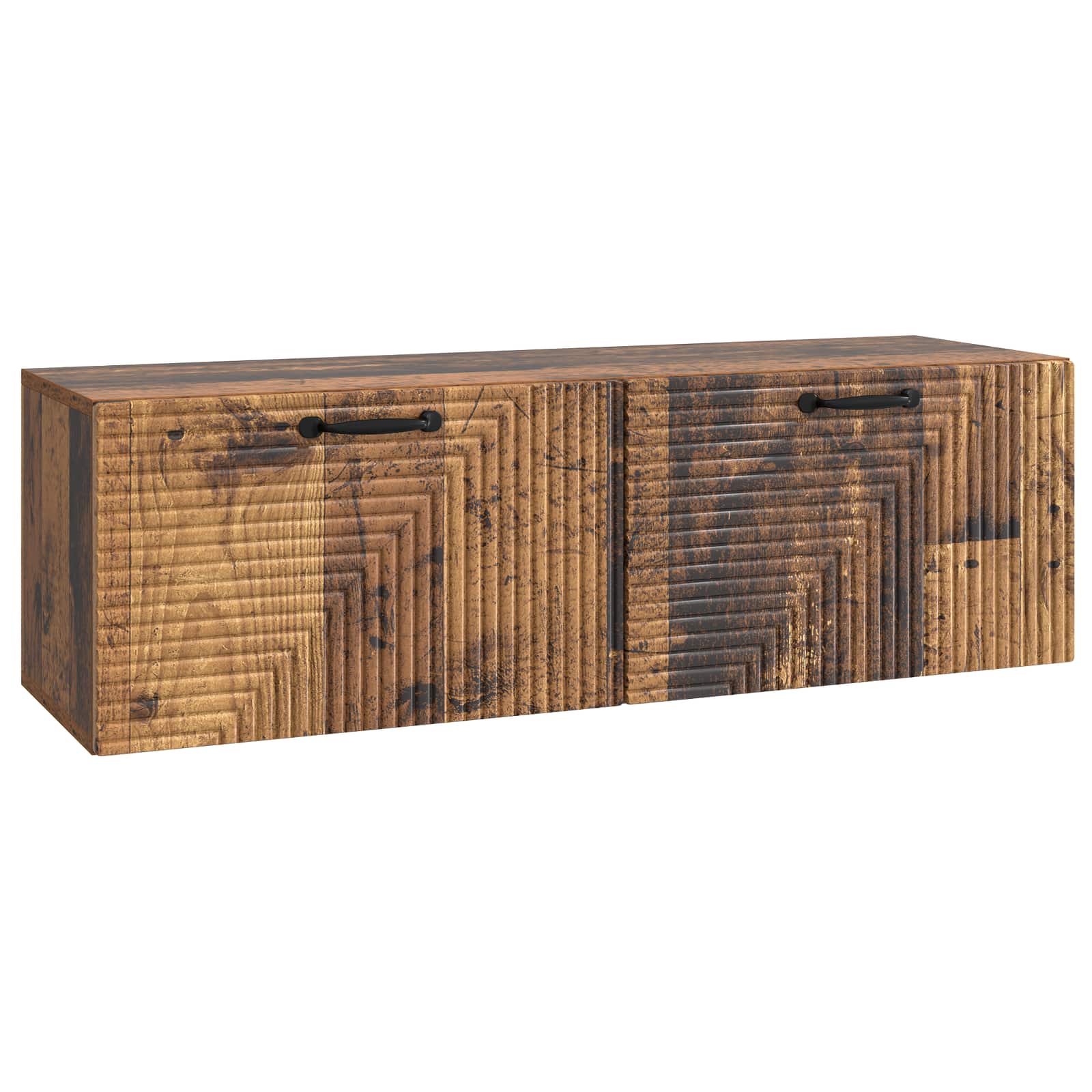 vidaXL Oglindă TV montată pe perete Lemn vechi 98 x 31 x 30 cm