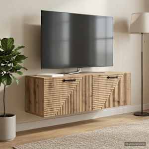Nástěnná TV skříň 98 x 31 x 30 cm Dub artisan Kompozitní dřevo - obrázek 1