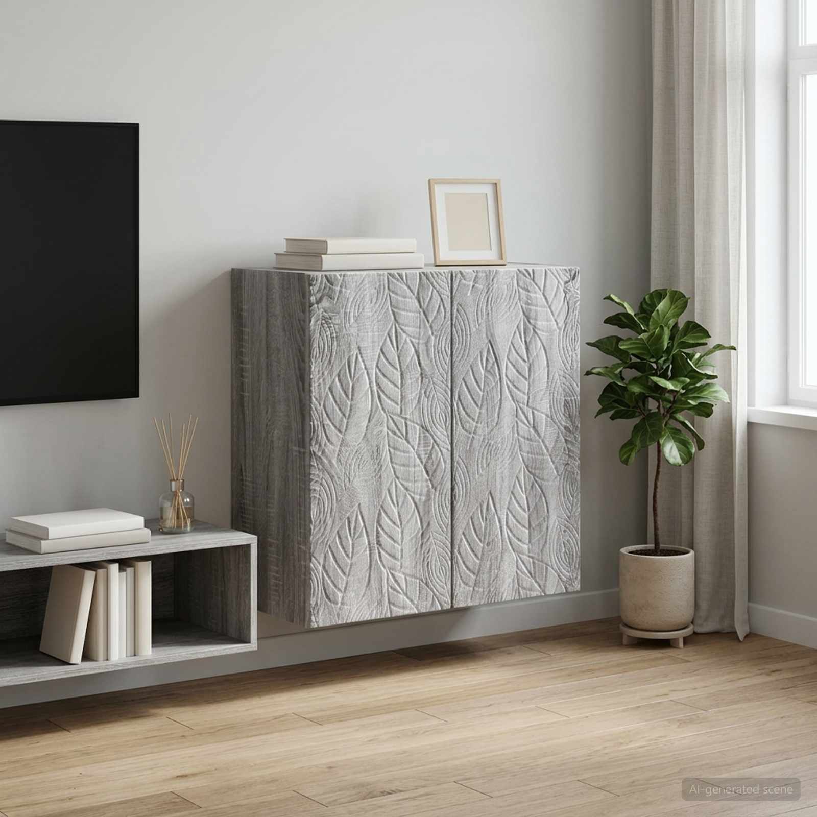vidaXL Dulap montat pe perete Sonoma gri 59 x 31 x 60 cm