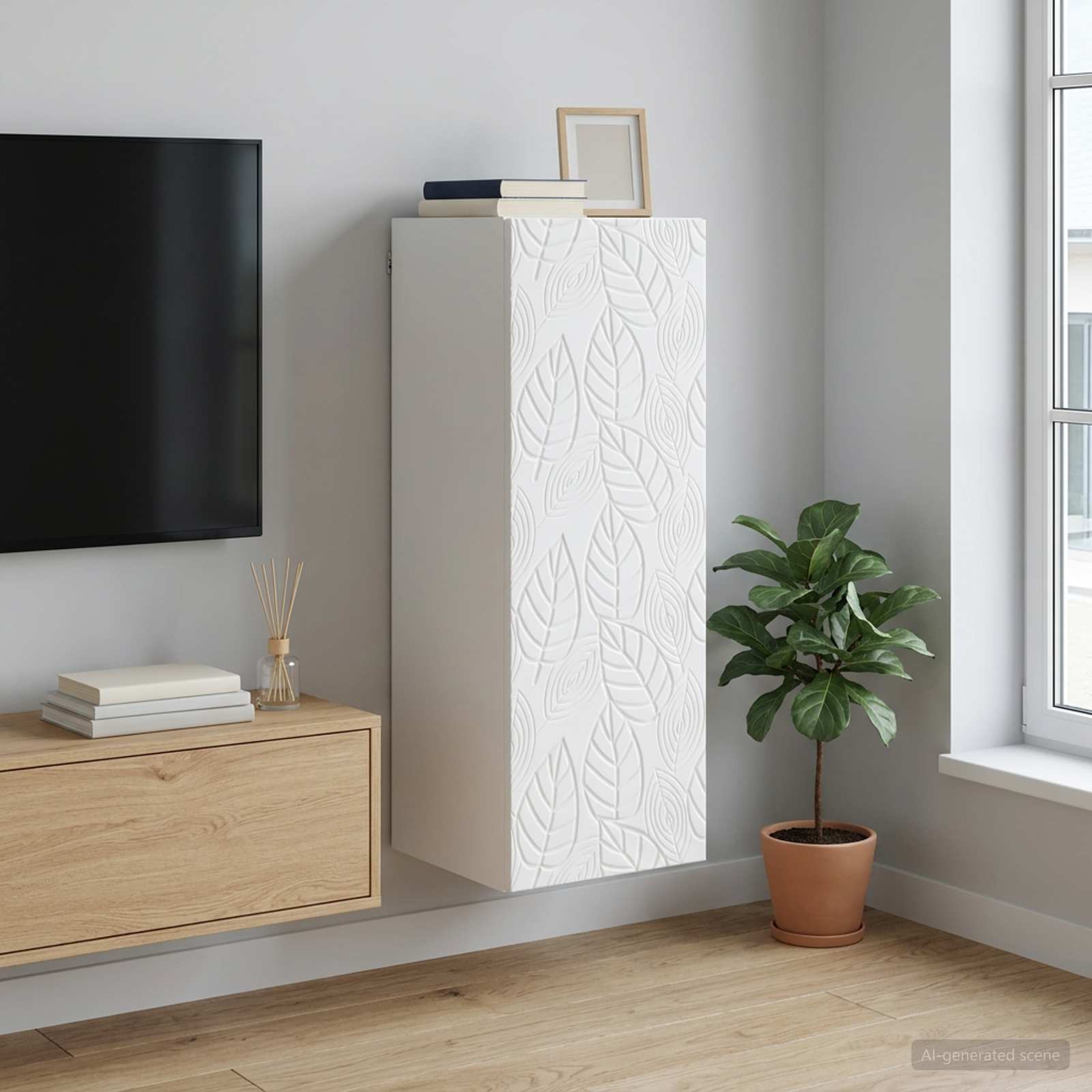 vidaXL Dulap montat pe perete Alb 33 x 34,5 x 90 cm Lemn prelucrat