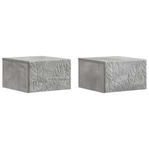 Stenska stranska miza 2 pcs Betonsko siva 34,5 x 33 x 20 cm