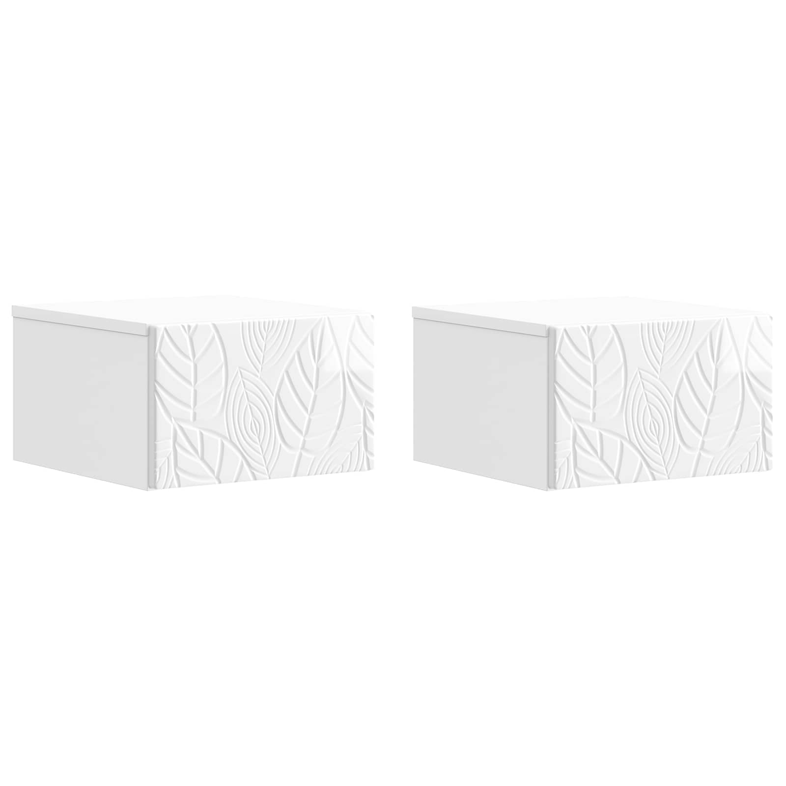 Τραπεζάκι Τοίχου 2 pcs Γυαλιστερό Λευκό 34,5 x 33 x 20 εκ.
