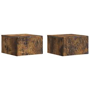 Stenska stranska miza 2 pcs Dimljen hrast 34,5 x 33 x 20 cm