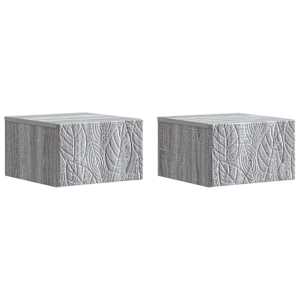 Stenska stranska miza 2 pcs Siva Sonoma 34,5 x 33 x 20 cm