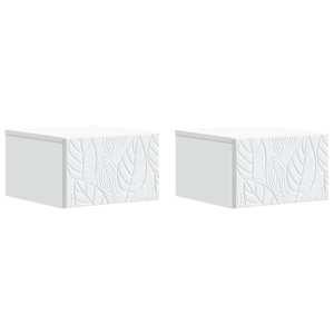 Stenski nočni omarici 2 pcs Bela 49 x 34,5 x 20 cm
