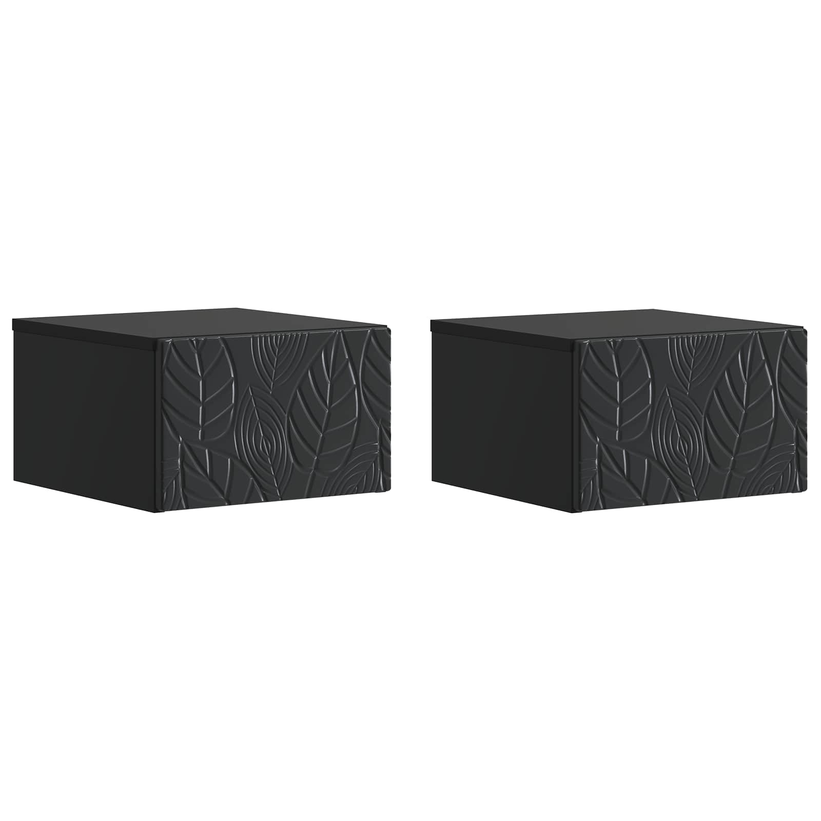 vidaXL Dulap de noapte suspendat 2 pcs Negru 49 x 34,5 x 20 cm