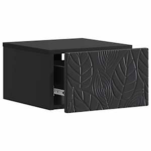 Nástěnný noční stolek 2 pcs Černá 49 x 34,5 x 20 cm - obrázek 3