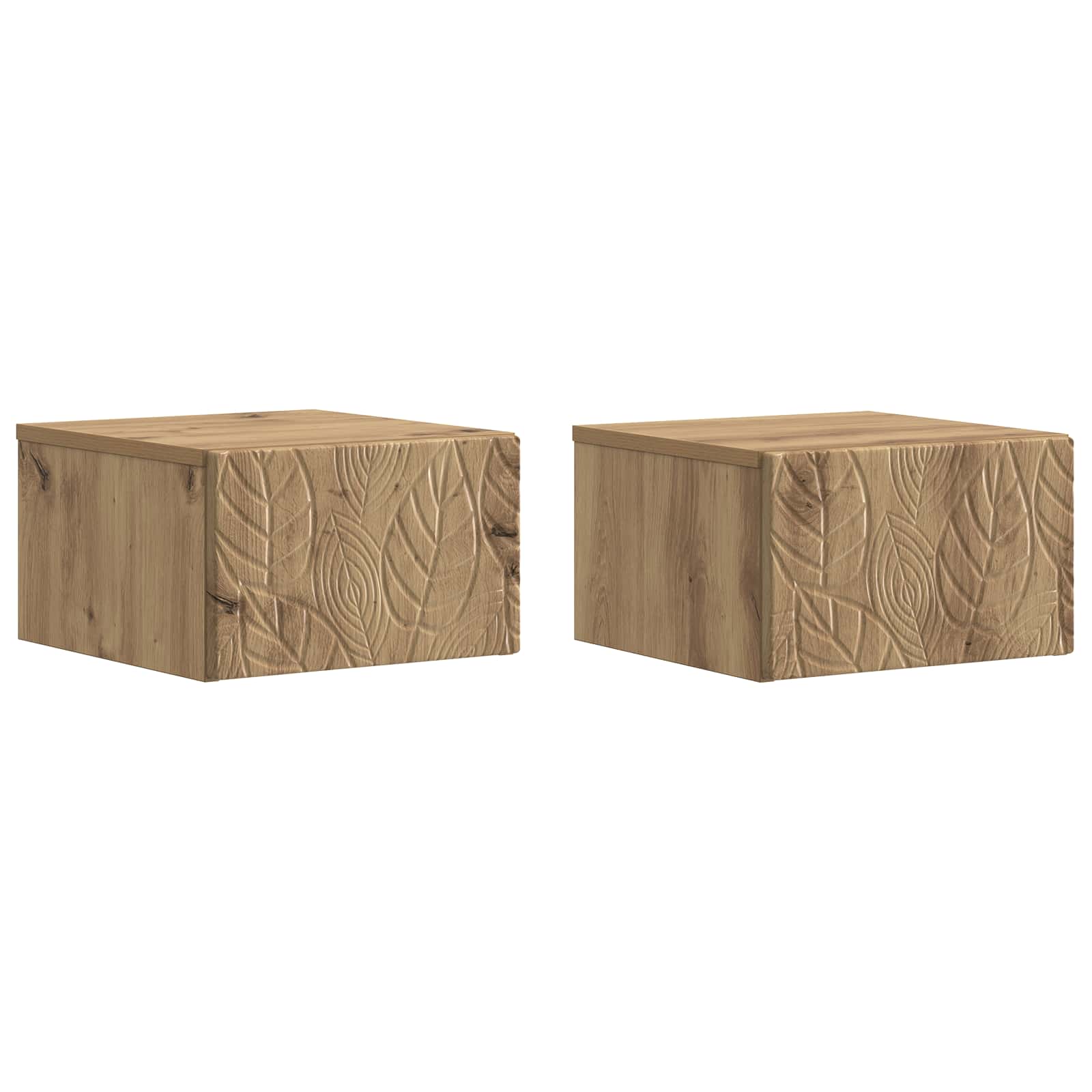 Seinale kinnitatav öötis 2 pcs Artisan tamm 49 x 34,5 x 20 cm