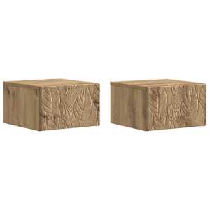 Stenski nočni omarici 2 pcs Artisan hrast 49 x 34,5 x 20 cm