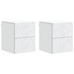 Stenski nočni omarici 2 pcs Bela 34,5 x 33 x 40 cm