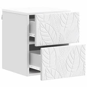 Nástěnný noční stolek 2 pcs Bílá 34,5 x 33 x 40 cm - obrázek 3