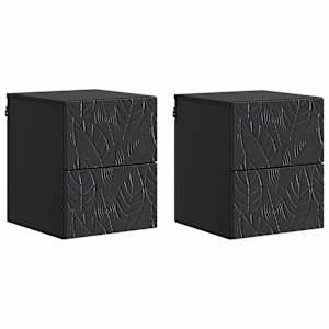 Stenski nočni omarici 2 pcs Črna 34,5 x 33 x 40 cm