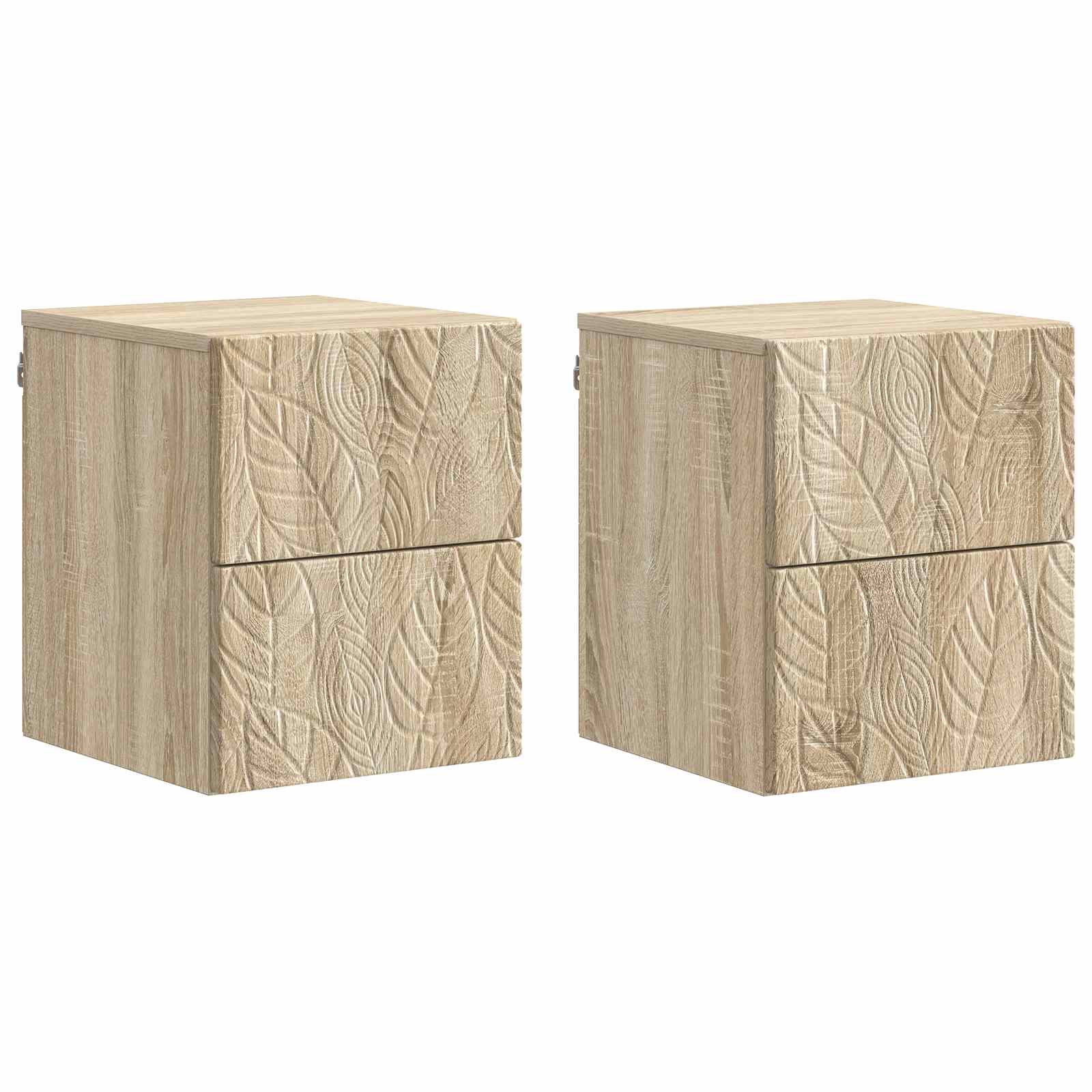 vidaXL Dulap de noapte suspendat 2 pcs Stejar Sonoma 34,5 x 33 x 40 cm