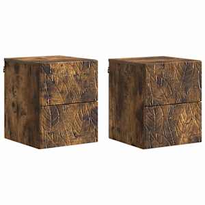 Stenski nočni omarici 2 pcs Dimljen hrast 34,5 x 33 x 40 cm