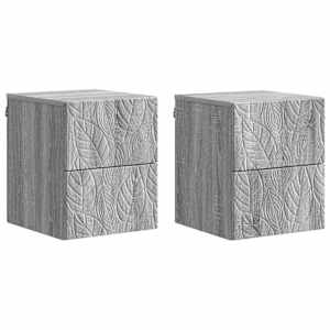 Stenski nočni omarici 2 pcs Siva Sonoma 34,5 x 33 x 40 cm