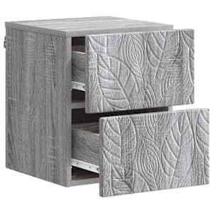 Nástěnný noční stolek 2 pcs Šedý Sonoma 34,5 x 33 x 40 cm - obrázek 3