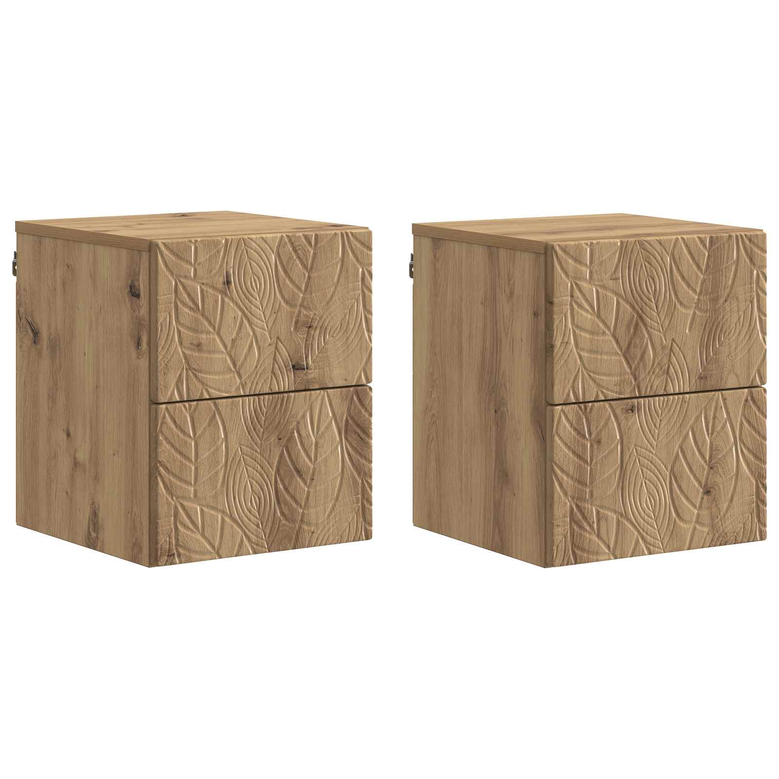 Seinale kinnitatav öötis 2 pcs Artisan tamm 34,5 x 33 x 40 cm