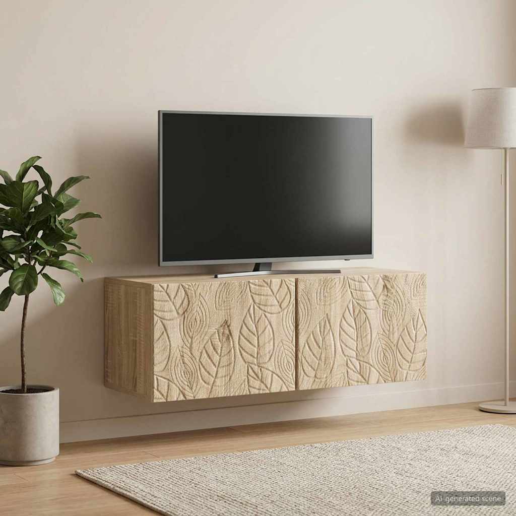 vidaXL Oglindă TV montată pe perete 59,5 x 41 x 30 cm Stejar Sonoma