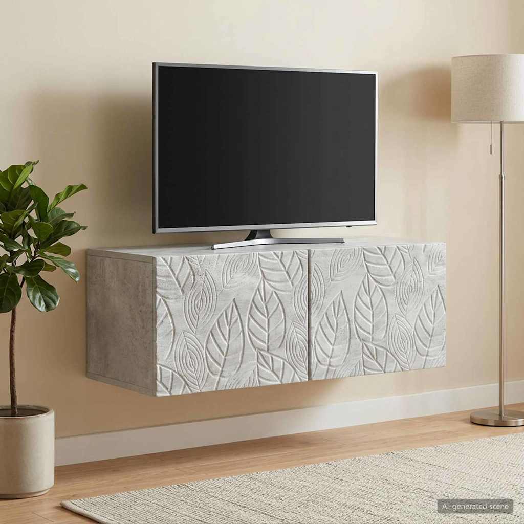 vidaXL Oglindă TV montată pe perete 78,5 x 41 x 30 cm Gri Beton