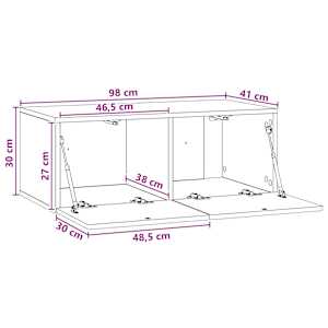 Nástěnná TV skříň 98 x 41 x 30 cm Betonově šedá - obrázek 7