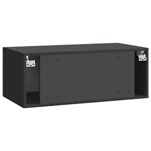 Nástěnná TV skříň 59,5 x 31 cm Černá Kompozitní dřevo Nástěnný - obrázek 5