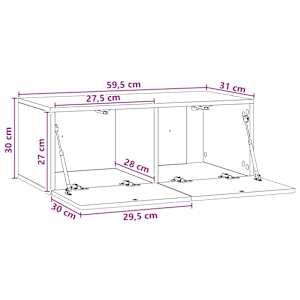 Nástěnná TV skříň 59,5 x 31 cm Betonově šedá Kompozitní dřevo - obrázek 7