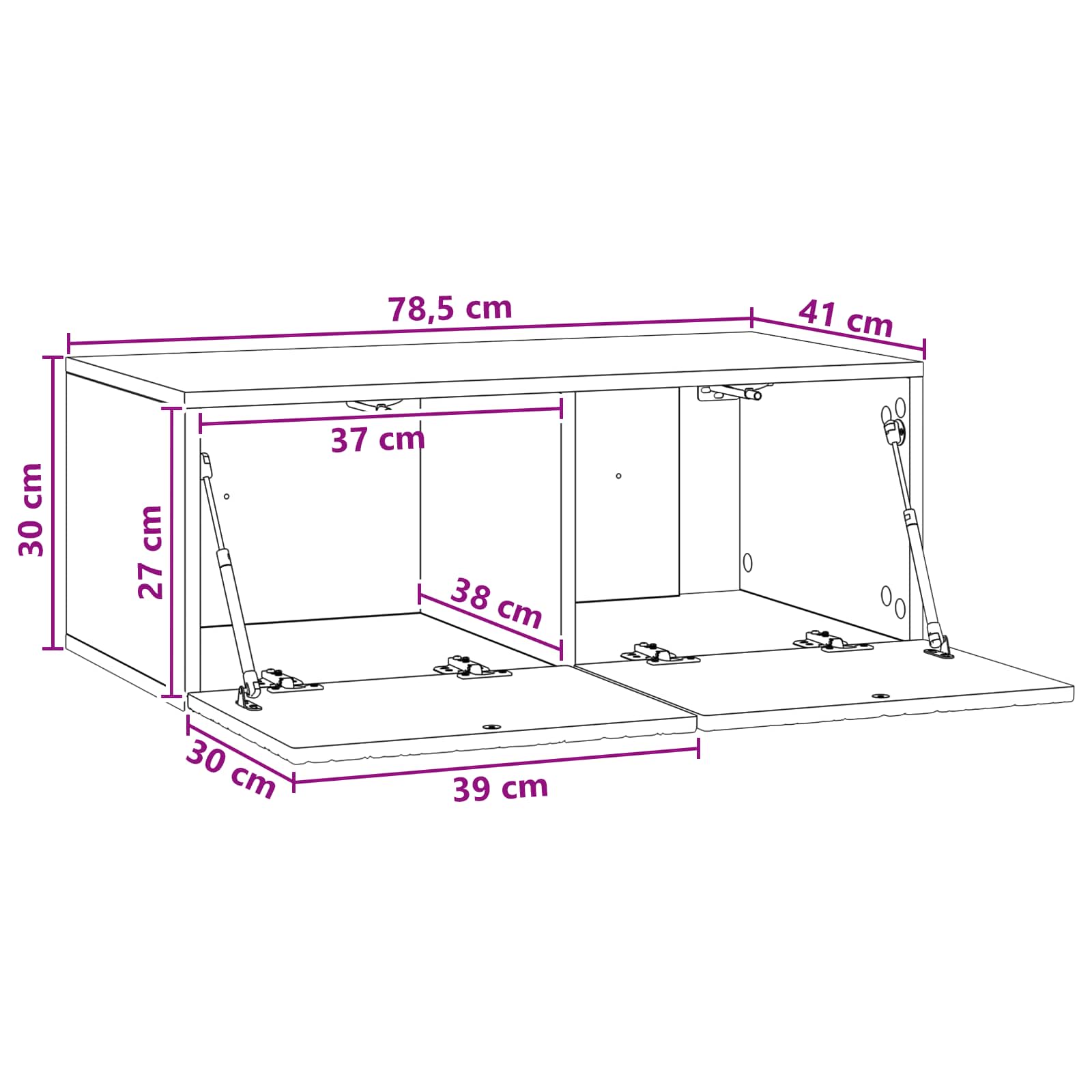 Seinälle asennettava TV-kaappi 78,5 x 31 cm Sonoma-tammi - Image 7