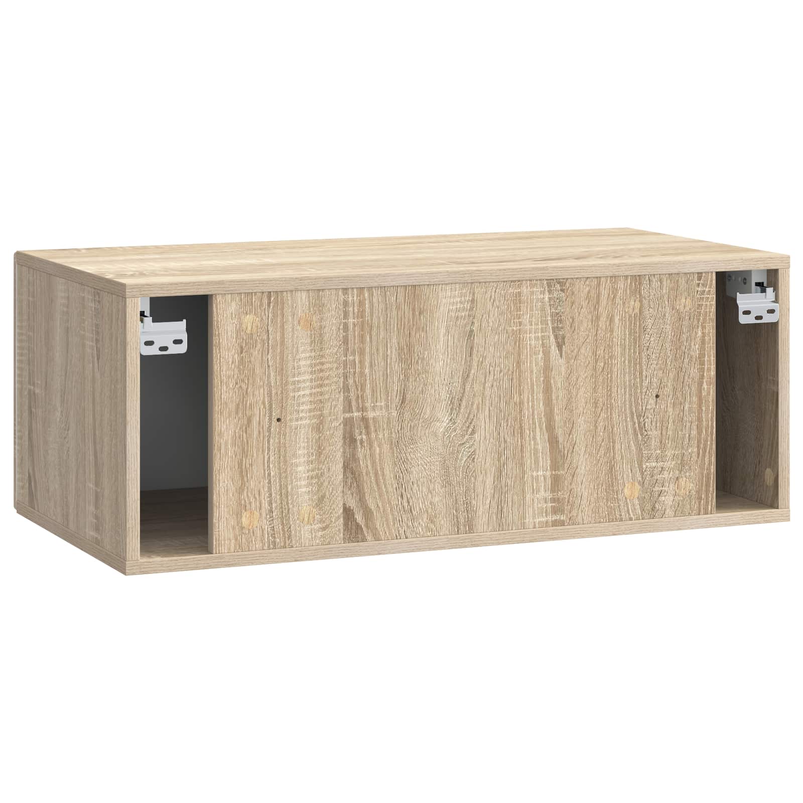 Seinälle asennettava TV-kaappi 98 x 31 cm Sonoma-tammi - Image 5