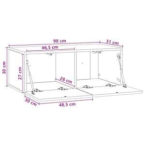 Nástěnná TV skříň 98 x 31 cm Dub artisan Kompozitní dřevo - obrázek 7