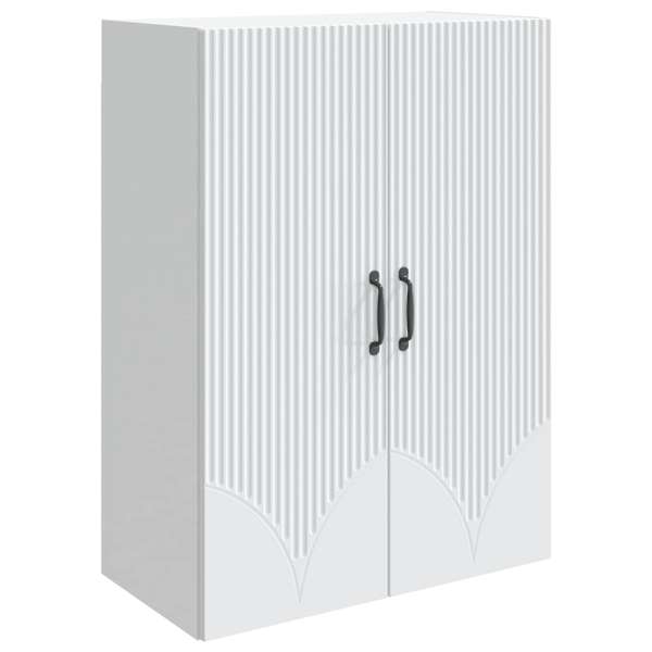 vidaXL Seinale kinnitatav kapp Valge 66 x 34,5 x 90 cm Tehispuit