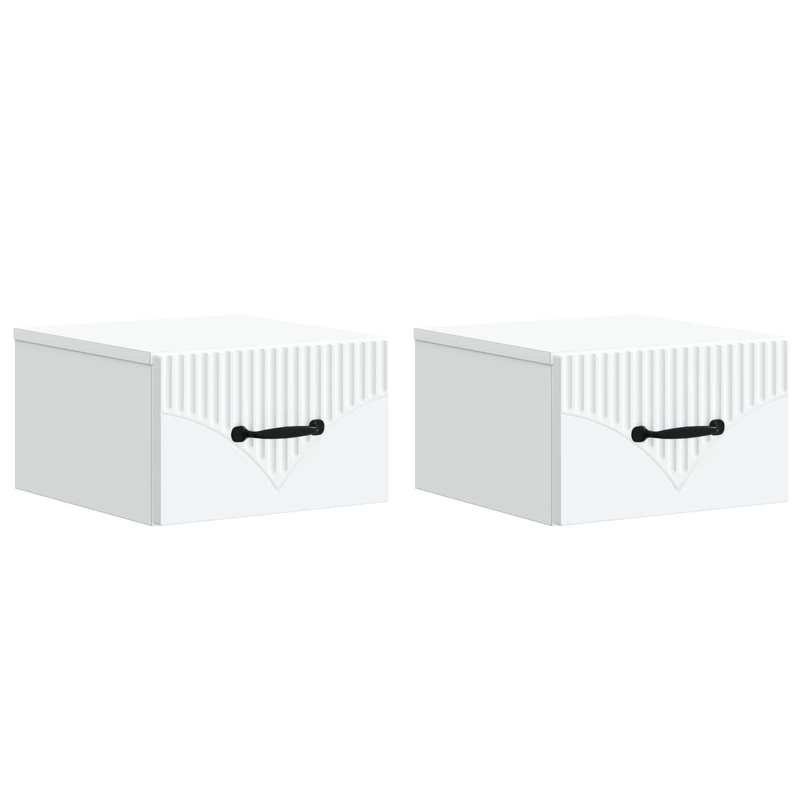 vidaXL Dulap de noapte suspendat cu sertar 2 pcs Alb 34,5 x 33 x 20 cm