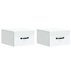 Nástěnný noční stolek se zásuvkou 2 pcs Bílá 34,5 x 33 x 20 cm - obrázek 2